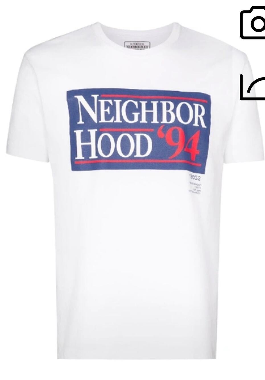 $100 White Neighborhood cotton t-shirt 'NEIGHBORHOOD '94', size XL